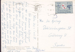 Greece PPC Thessaloniki Coucher Du Soleil Sunset 1965 GÖTEBORG Sweden UIT Telecommunications Stamp (2 Scans) - Lettres & Documents