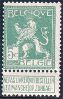 198 Belgium 4c Green Lion Lowe MNH ** Neuf SC (BEL-40) - Felini