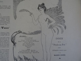 Revue Le Courrier Français 1900 Willette Menu Poule Au Pot Diner Du Courrier Français - 1900 - 1949