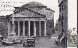 Italy PPC Roma - 59 - Pantheon D'Agrippa ROMA 1904 VOSGES France Simple Backside (2 Scans) - Pantheon