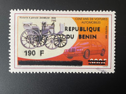 Benin 1990 Mi. 503 Surchargé Overprint Mercedes Daimler Victoria Benz Car Voiture Auto 100 Ans Voitures Automobiles - Bénin – Dahomey (1960-...)