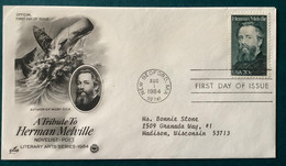 USA 1984 FDC First Day Herman Melville Moby Dick Enveloppe Cover Lettre Letter Etats-Unis - 1981-1990