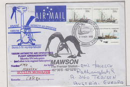 AAT Mawson Station Heli Flight Scullin Monolith  Cover Ca 29 NOV 1995 (MN171C) - Autres & Non Classés