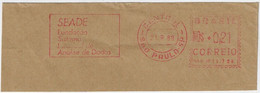 Brazil 1989 Fragment Cover Meter Stamp Francotyp “Cc” Slogan SEADE - State Data Analysis System Foundation - Cartas