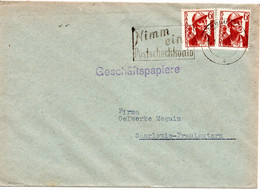 54828 - Saargebiet - 1948 - 2@6F Arbeiter A GeschPapiereBf SAARBRUECKEN - NIMM EIN POSTSCHECKKONTO -> Saarlouis - Storia Postale