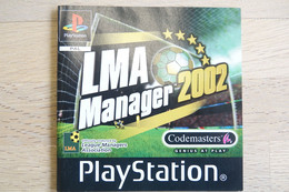 SONY PLAYSTATION ONE PS1 : MANUAL : LMA FOOTBALL MANAGER 2002 - PAL - Littérature & Notices