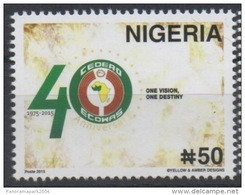 Nigeria 2015 Emission Commune Joint Issue CEDEAO ECOWAS 40 Ans 40 Years - Emissions Communes