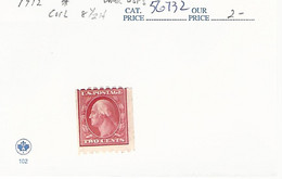 56732 ) USA   1912  Coil - Unused Stamps