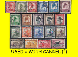 1942 (°) BELGIAN CONGO / CONGO BELGE = COB 249/267 FRENCH PALM SET ( X 19 Stamps) - Usados