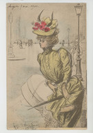 Illustrateur HENRI BOUTET  - MODE - PARIS - Jolie Carte Fantaisie Femme élégante Avec Chapeau Et Boîte à Chapeau - Boutet