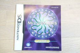 NINTENDO DS  : MANUAL : Miljonairs - Game - Literature & Instructions
