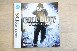 NINTENDO DS  : MANUAL : Call Of Duty World At War - Game - Literatura E Instrucciones