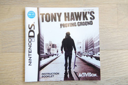 NINTENDO DS  : MANUAL : Tony Hawk's Proving Ground - Game - Literatura E Instrucciones