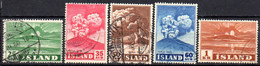 Islande: Yvert N° 208/214, 5 Valeurs - Oblitérés