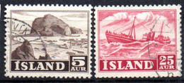 Islande: Yvert N° 254/255 - Usados