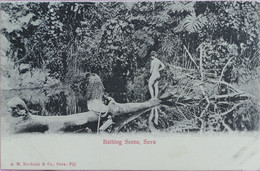 C. P. A. : FIDJI, FIJI : Bathing Scene, SUVA, Jeune Femme Nue - Fiji