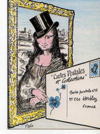 Raymond PAGES, Mona Lisa Avec Chapeau Haut De Forme, Trefles A 4 Feuilles - Pages