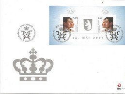 Greenland  2004 Crown Prince Frederik And Mary Donaldson Wedding Mi Bloc 29  FDC - Covers & Documents