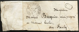 Lettre Précurseur Pont-l'Evêque Type 12 Calvados (13) Correspondance Locale Le Faulq CL Noir - 3.6.1835 – 9bleu - 1801-1848: Précurseurs XIX