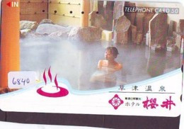 Télécarte Japon * EROTIQUE (6840) DANS LA BAIN *  EROTIC PHONECARD JAPAN * TK * BATHCLOTHES * FEMME SEXY LADY LINGERIE - Fashion