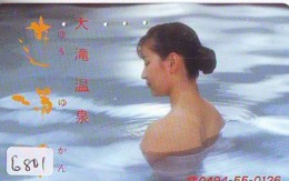 Télécarte Japon * EROTIQUE (6801) DANS LA BAIN *  EROTIC PHONECARD JAPAN * TK * BATHCLOTHES * FEMME SEXY LADY LINGERIE - Mode