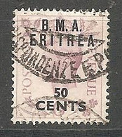 B M A  Eritréa   Y T N°7 Oblitéré  Occupation Britannique - Erythrée