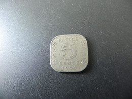 Ceylon 5 Cents 1926 - Sri Lanka