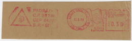 Brazil 1989 Fragment Cover Meter Stamp Pitney Bowes-GB 5000 Slogan Padrão Logo Inside A Triangle From São Paulo - Cartas
