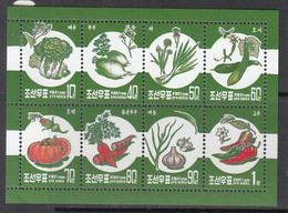 1998 North Korea Vegetables Food Legumes Health  Miniature Sheet Of 8 MNH - Vegetazione