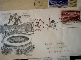 FIRST DAY COVER - USA- TE BRUSSEL IN 1958 3C   IW1714 - 1958 – Brussels (Belgium)