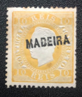 Portugal, MADEIRA, *Hinged, Unused Stamp, Without Gum « D. Luís Fita Direita », 10 R., 1871 -1876 - Neufs