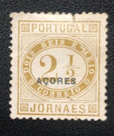 Portugal, AZORES, *Hinged, Unused Stamp, Without Gum « JORNAES », 2 1/2 R., 1882 - Unused Stamps