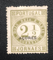 Portugal, AZORES, *Hinged, Unused Stamp, Without Gum « JORNAES », 2 1/2 R., 1882 - Ongebruikt