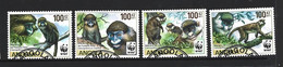 Angola 2011 WWF Monkeys Set Of 4 FU - Used Stamps