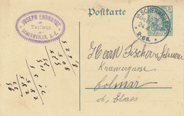 SCHERWEILER (KR SCHLETTSTADT) Du 24.4.11 Adressée à Colmar - 1877-1920: Semi Modern Period