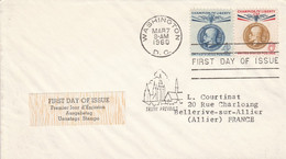 USA ETATS UNIS LETTRE FDC 1960 MASARYK - 1951-1960