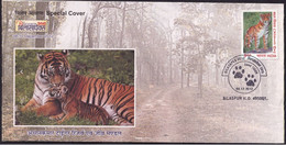 India 2012 Special Cover, Achanakmar Tiger - BILASAPEX - Bilaspur, Tiger And Cub (**) Inde Indien - Cartas