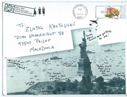 United States MAIL ART Postcard - Santa Barbara  Via Macedonia 2001,fox Stamp - Cartas
