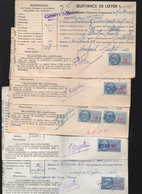 Toulouse (31 Haute Garonne) Années 50 : Lot De 5 Quittances De Loyer Avec Timbres Fiscaux Divers (PPP39341) - Lettres & Documents