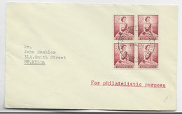 AUSTRALIA 4D BLOD DE 4 LETTRE COVER MELBOURNE 1960 TO ST KILDA - Lettres & Documents