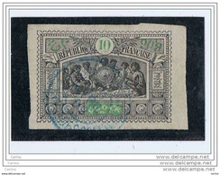 OBOCK:  1894  CARTA  QUADRETTATA  -  10 C. VERDE  US. N.D. -  GRANDI  MARGINI  -  YV/TELL. 51 - Used Stamps