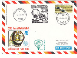 Montgolfières - Nations Unies - Bureau De Vienne - Carte Postale De 1984 - Oblit Wien - Cachet De Gross Enzersdorf - Briefe U. Dokumente