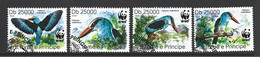 Sao Tome & Principe 2014 WWF Bird Kingfisher Set Of 4 FU - Oblitérés