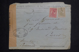 ROUMANIE - Enveloppe Commerciale De Bucarest Pour Paris Avec Contrôle Postal - L 131701 - Covers & Documents
