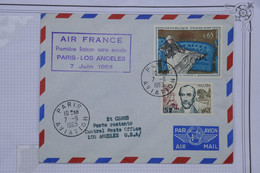 BE12 FRANCE   BELLE LETTRE AIR FRANCE  1963  PARIS A LOS ANGELES  +AFFR.  PLAISANT - 1960-.... Cartas & Documentos