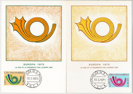 51652   - SAN MARINO -  POSTAL HISTORY -  Set Of 2 MAXIMUM CARD -  1973  EUROPA - Autres & Non Classés