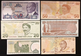 Turkey Turchia 6 Notes Da 5 A 1000 Lira LOTTO 2207 - Turkey