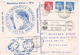 BARLAD NUMISMATIC EXHIBITION, SPECIAL COVER, 1991, ROMANIA - Covers & Documents