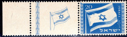 1067.ISRAEL 1949 FLAG MNH - Ongebruikt (met Tabs)