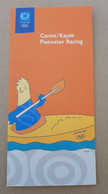 Athens 2004 Olympic Games, Canoe Kayak Flatwater Racing Leaflet With Mascot In English Language - Habillement, Souvenirs & Autres